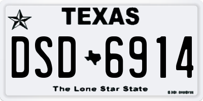 TX license plate DSD6914