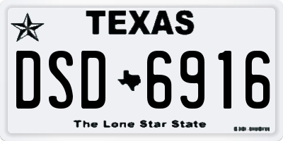 TX license plate DSD6916