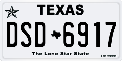 TX license plate DSD6917