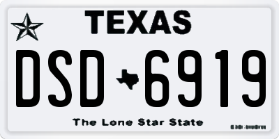 TX license plate DSD6919