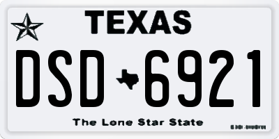 TX license plate DSD6921