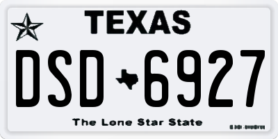 TX license plate DSD6927