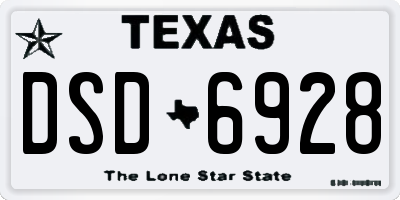 TX license plate DSD6928