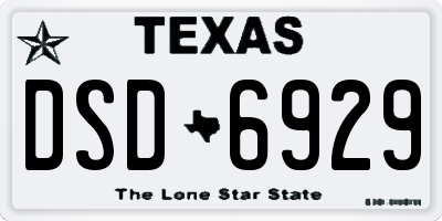 TX license plate DSD6929