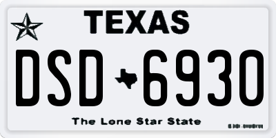 TX license plate DSD6930