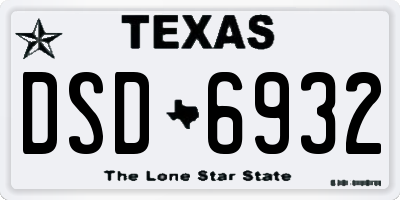 TX license plate DSD6932