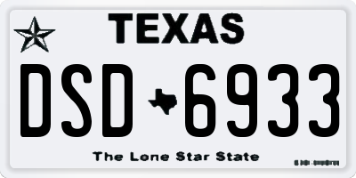 TX license plate DSD6933