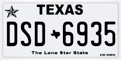 TX license plate DSD6935