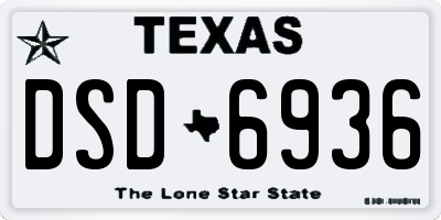 TX license plate DSD6936