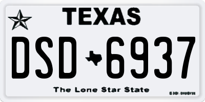 TX license plate DSD6937