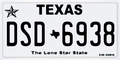TX license plate DSD6938