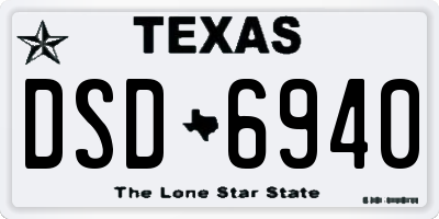TX license plate DSD6940