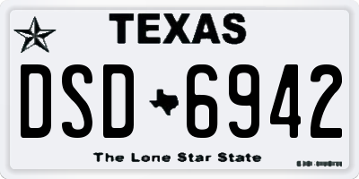 TX license plate DSD6942