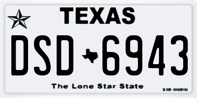 TX license plate DSD6943