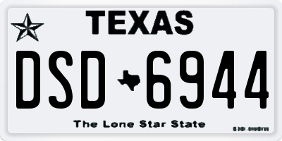 TX license plate DSD6944