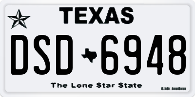 TX license plate DSD6948