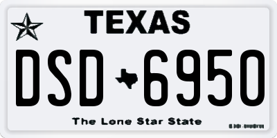 TX license plate DSD6950
