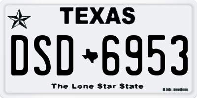 TX license plate DSD6953
