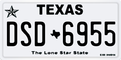 TX license plate DSD6955