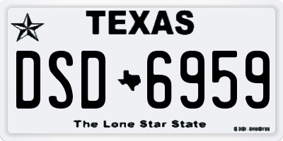 TX license plate DSD6959