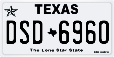 TX license plate DSD6960