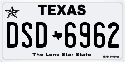 TX license plate DSD6962