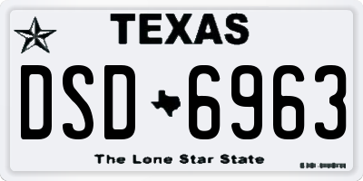 TX license plate DSD6963