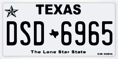 TX license plate DSD6965