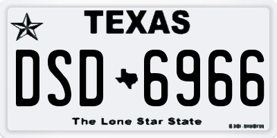 TX license plate DSD6966