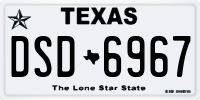 TX license plate DSD6967