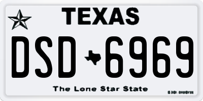 TX license plate DSD6969
