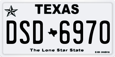 TX license plate DSD6970