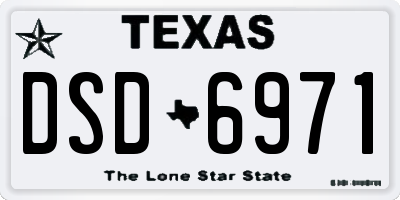 TX license plate DSD6971