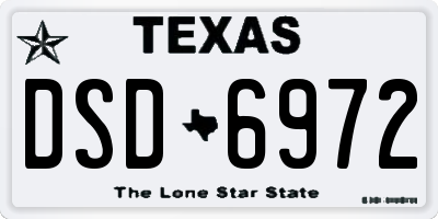 TX license plate DSD6972
