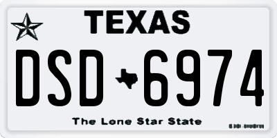 TX license plate DSD6974