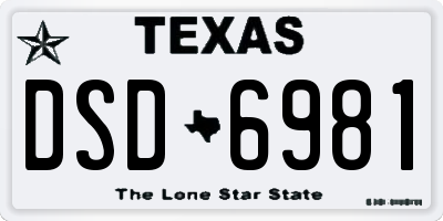 TX license plate DSD6981
