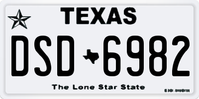 TX license plate DSD6982
