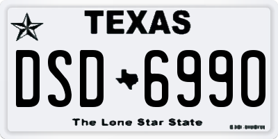 TX license plate DSD6990