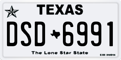TX license plate DSD6991