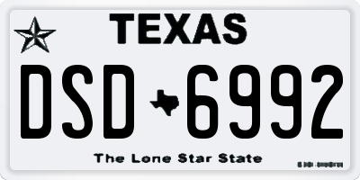 TX license plate DSD6992