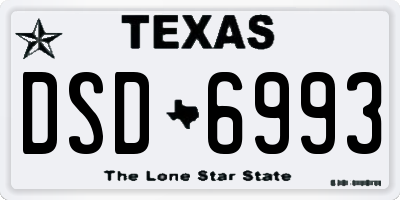 TX license plate DSD6993