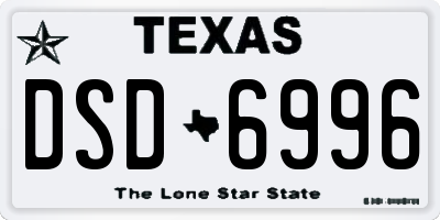 TX license plate DSD6996