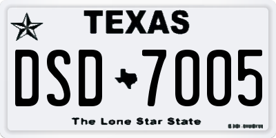 TX license plate DSD7005