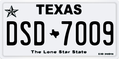 TX license plate DSD7009