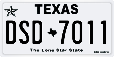TX license plate DSD7011