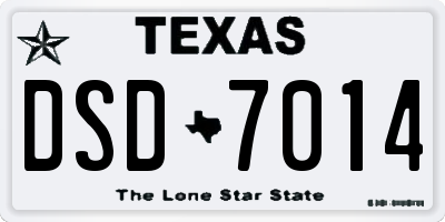 TX license plate DSD7014