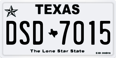 TX license plate DSD7015
