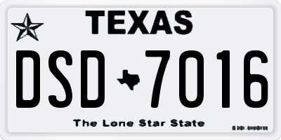 TX license plate DSD7016
