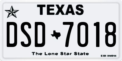 TX license plate DSD7018