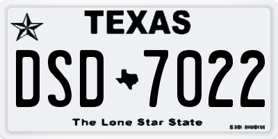 TX license plate DSD7022